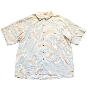 Luau Sportswear Men Size 2XL 100% Silk Floral Hawaiian Short Sleeve Casual Shirt